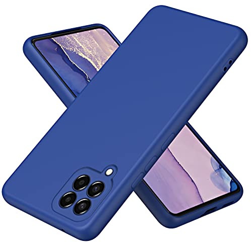 Liquido Custodia Cover per Samsung Galaxy M33 5G Premium Case Antiurto con Fodera Protezione a Doppio Strato Caso - silicone microfibra blu