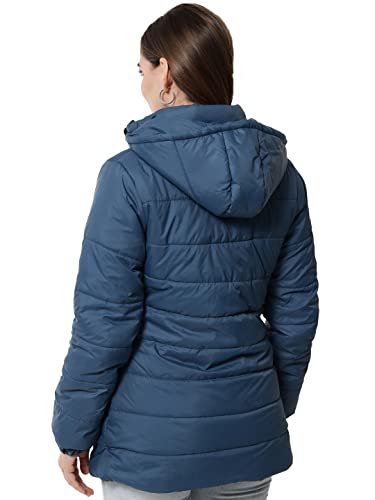 Image of KOTTY Women Nylon Peach Pink Solid Puffer Jacket