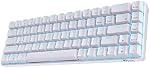 RK ROYAL KLUDGE RK68 (RK855) Wireless/Wired 65% Compact Mechanical Keyboard, 68 Keys 60% Bluetooth Rechargeable Gaming Keyboard with Macro Keys for Windows and Mac (Red Switch, White)