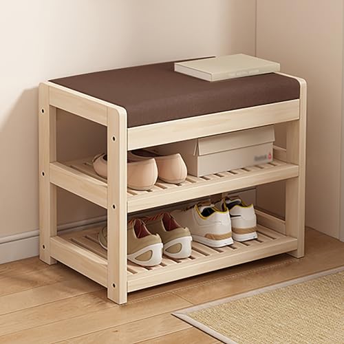 Banc Porte-Chaussures en Bois 71 cm avec Coussin Confort