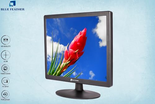Image of Blue Feather BM17HD 17 inch HD LED Monitor, (1080x1024) Auto-Resolution Pixels, 5ms Response, HDMI /VGA Ports, Wall Mountable Monitor (Black)