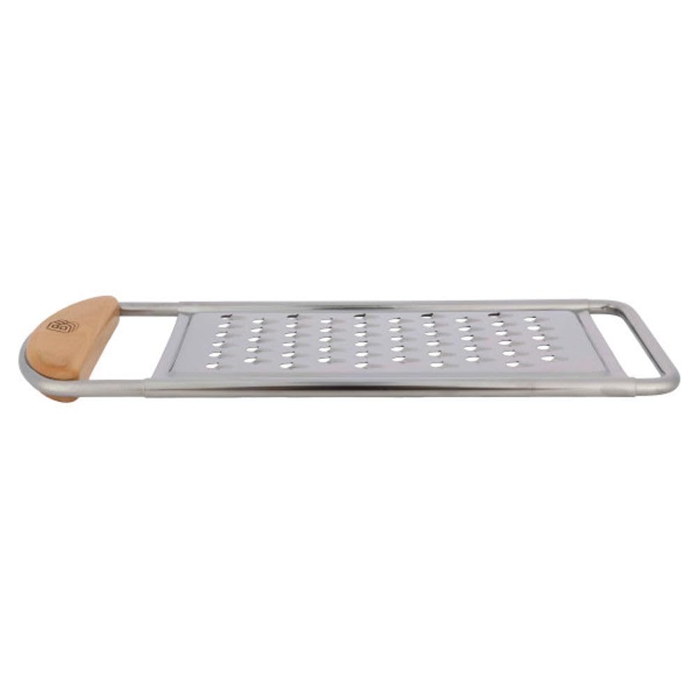 Kings County Tools Käsereibe, handgehalten, flache Lebensmittelreibe, 30,5 x 11,4 cm | Grober Aktenvernichter aus Edelstahl mit Kirschholzgriff für mittelharten Käse, italienische Küchenhelfer