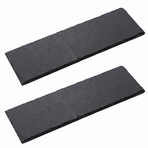 Novaliv 2x Schieferplatten I rechteckig I 40x15x0,5 cm I Schiefer Platten Schieferteller Servierteller Servierplatten Schiefer Teller Set