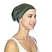 Grace Eleyae [Slap] Satin-Lined Sleep Cap, Women's Tam Hat Beanie - Large, Olive