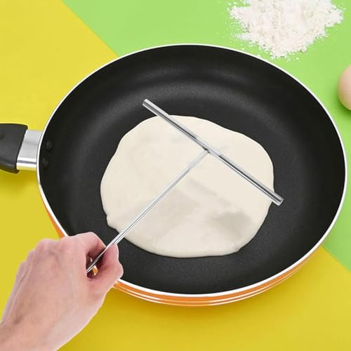 AHEJIOO Crepes Verteiler und Wender Set, 3 Stück Edelstahl Crepes Maker Zubehör für Perfekte Crêpes, Crepeszubehör für Hobbyköche und Profis