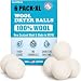 Wool Dryer Balls by Smart Sheep 6-Pack, XL Premium Reusable Natural Fabric Softener