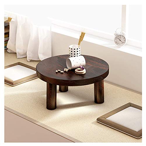 Table basse ronde de salon avec rangement intégré et design gain de place