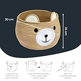 HMF Aufbewahrungskorb mit versteckten Griffen, Korb für Kinderzimmer aus Baumwolle | Bär | 30 x 24 cm | Honig