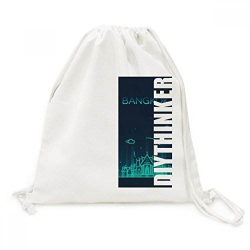 Sac cordon toile imprimé Bangkok pliable et ultra résistant