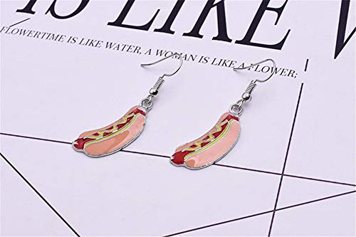 Food Earrings Cute Pizza Hot Dog Hamburger Hook Earrings Cola Bottle Dangle Earrings for Women3