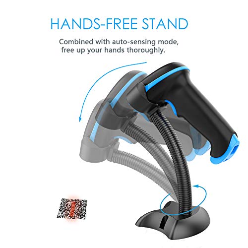 Nadamoo Qr Code Scanner Wireless 2D Barcode Scanner With Stand Supports Screen Scan Handheld Cmos Imager Long Range Portable Usb Bar Code Reader With Auto Sensing Read 1D 2D Qr Code Pdf417 Data Matrix #TOP5