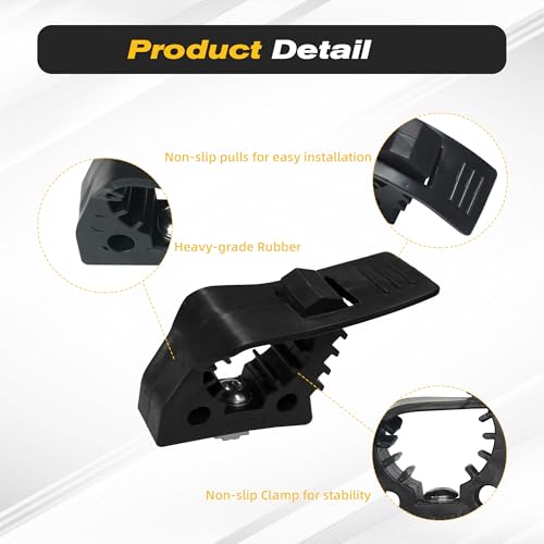 MusixiA 4Pcs Quick Release Shovel Holder Rubber Clamp Grip Mount Kit Fits for Roof Rack from 1\"~1.9\" in Diameter Tools and Equipment,Universal for Off-Road Vehicles UTVs ATVs Van Trucks Boat Train