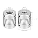 uxcell 12mm to 8mm Aluminum Alloy Shaft Coupling Flexible Coupler Motor Connector Joint L30xD25 Silver 2Pcs