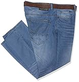 Vintage Denim CrossHatch Herren Farrow Straight Jeans, Blau Light Wash, W40/L30 (Herstellergröße: W40)