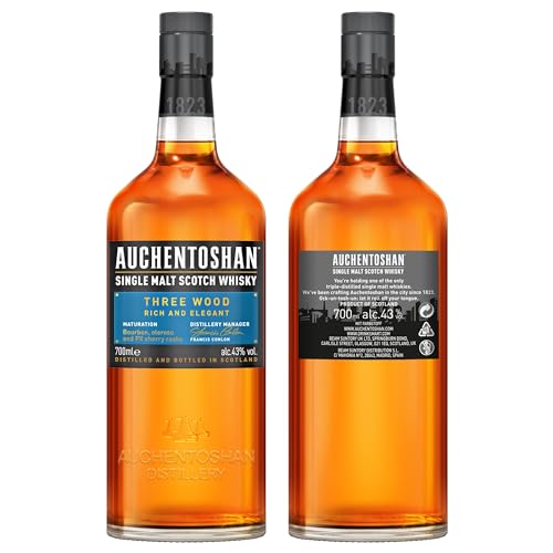 Auchentoshan Three Wood | Single Malt Scotch Whisky | mit Geschenkverpackung | karamell-nussiger Geschmack| 43% Vol | 700ml Einzelflasche