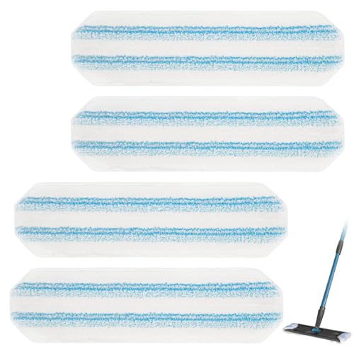 4Pcs Almohadilla de Repuesto para Mopa Vileda H2Pro para O-cedar H2Pro, Kit de Repuesto de Mopa Plana Reutilizable, Recambio Fregona Mopa, Microfibra para Vileda Recambio para Todo Tipo de Suelos Duro