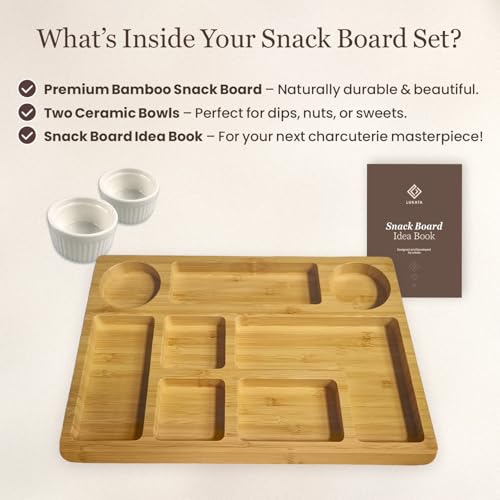 Lukata Grazing Board - Small Charcuterie Board for Snacks Cheese & Appetizers - Durable Bamboo Serving Platter for Parties Guests Picnics - 32cm x 22cm x 2cm - Cosy Home Interiors Lukata Grazing Board - Small Charcuterie Board for Snacks Cheese & Appetizers - Durable Bamboo Serving Platter for Parties Guests Picnics - 32cm x 22cm x 2cm - Image 3