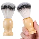 NULYLU 2 Stück Rasierpinsel aus Nylon mit Holzgriff Weiche Borsten Schnelles Trocknen Langlebig für Herrenrasur und Friseursalons