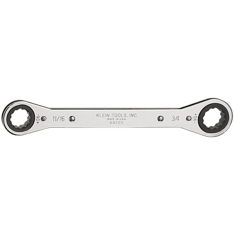 Chave estrela com catraca reversível KLEIN TOOLS 68205, 11/16 x 3/4 pol. (17,5 x 19,1 mm), acabamento cromado