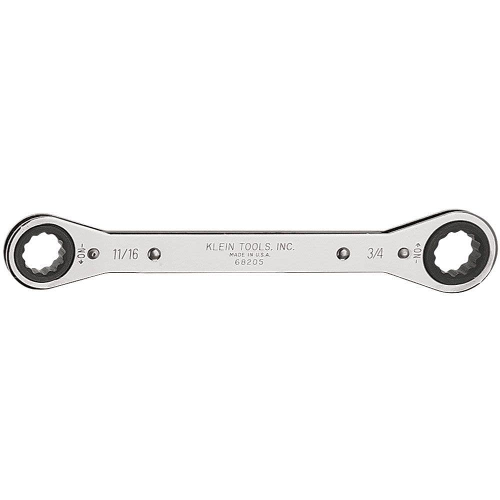 KLEIN TOOLS Ratcheting Box Wrench 11/16 x 3/4-Inch