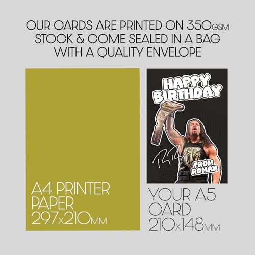 HWC Trading Roman Reigns ID-005713 Carte de vœux pour fan de la WWE A5