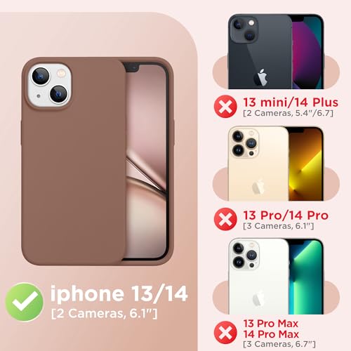 Image of GolbinBox Magnetic for iPhone 13 /14 Case, Silicone Cover, Brown