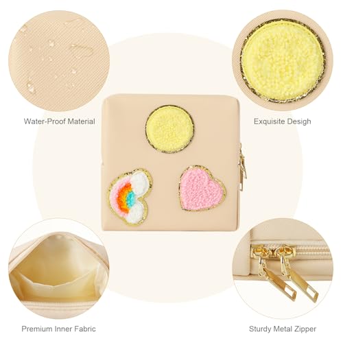 Image of airogym Period Bag for Women, Sanitary Napkin Storage Bag, Functional PU Leather Sanitary Pad Bags for Panty Liners, Tampons, Menstrual Cup Pouches, Sanitary Pads Organizer