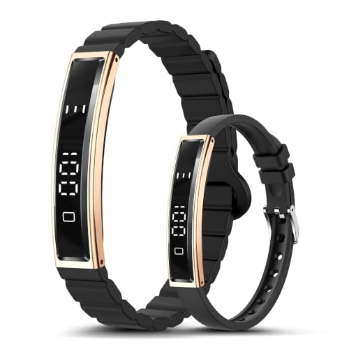 Image of Smart Bracelet, Wearable Activity & Fitness Tracker Band for Men Women, 24H Sleep Tracker, All-Day Continuous Heart Rate, Stress HRV Monitor, Smart Wristband with Free APP 2 Bands, Rose Gold