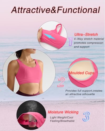 Image of RUNNING GIRL High Impact Sports Bras for Women,Racerback Running Bra Workout Crop Tank Tops Longline Sports Bra Push up