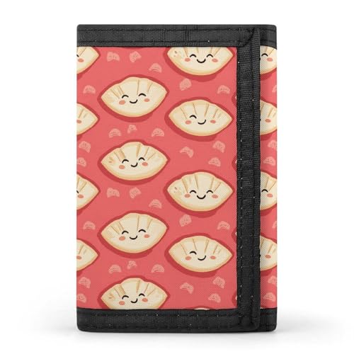Cute Dumpling Custom Trifold Wallet Front Pocket Credit Card Holder with Coin Purse for Men Women Travel Gifts