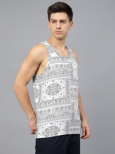 Image of Veirdo Men's Sleeveless Regular Fit Tshirt, All Over Printed Vest for Men, Cotton Sando for Beach Wear, Gym, Cycling, Running, & Other Sports (Available in Different Pattern)