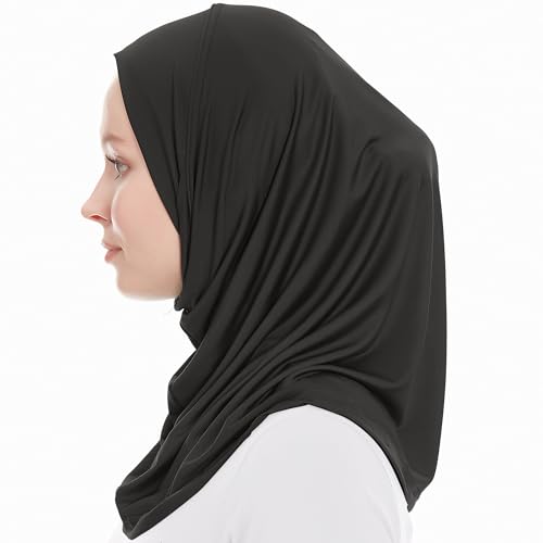 Plain Ready To Wear Amira Hijab for Women - Muslim Instant Amira Jersey Scarf – Soft Muslim One Piece Instant Hijab Headscarf3