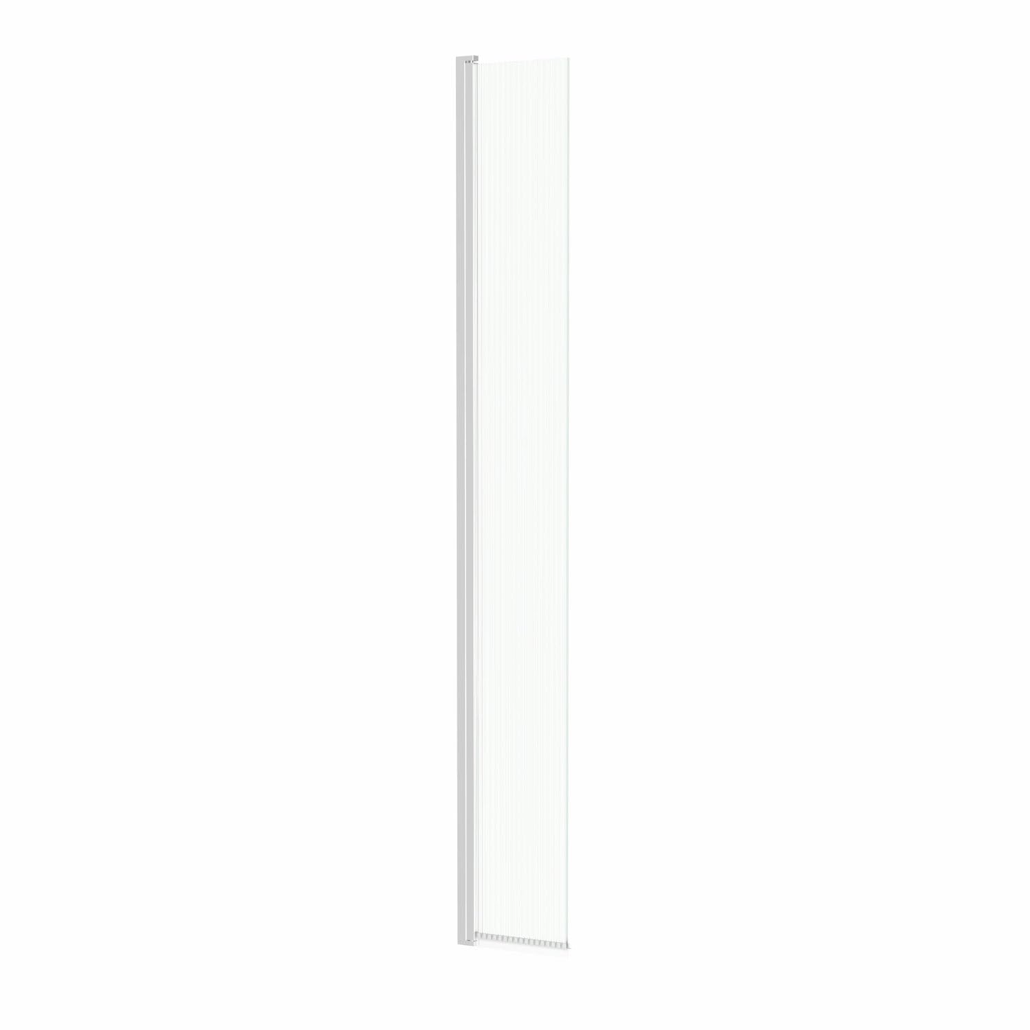 Baystone Chrome Baystone® 300Mm Hinged Return Panel For Wet Room Shower Enclosure Bathroom Cubicle Enclosures, 8Mm Fluted Toughened Safety Glass, Frameless,