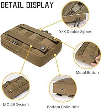 IDOGEAR Tactical MOLLE Pouch | 500D Nylon Utility Organizer | Compact EDC Admin Pouch For Belts & Packs