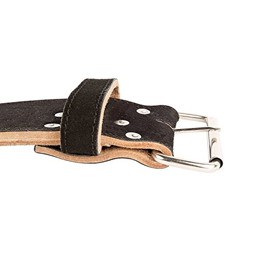 Stoic Powerlifting Belt/Weightlifting Belt - 4 Inches Wide - No Taper for Maximum Support & Protection - Best for Deadlift, Squat for Women & Men (Large, 10MM Thick Single Prong)