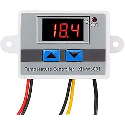 Ventilador 12V Con Termostato RUIZHI XH-W3001 Digital LED Controlador de Temperatura, Interruptor de Termostato Temperature Controller Thermostat con Sonda Impermeable (12V/120W)