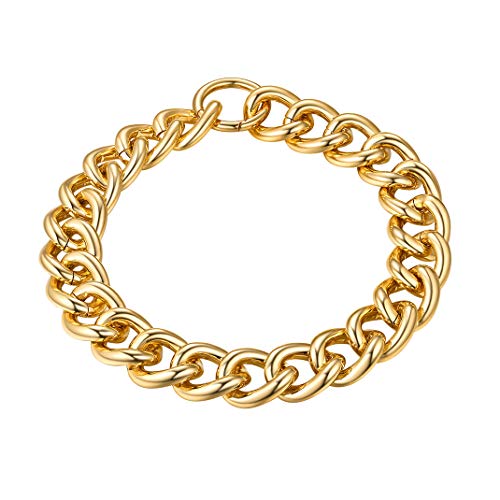 Goldchic Jewelry 23Mm Chunky Choker Chain Necklace For Women, Short Chain Choker Cuban Link Necklace, Chunky Chain Necklace For Women 18” (Gold) #TOP17