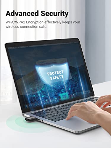 UGREEN Adaptador WiFi USB AC650 para PC de mesa 5G 2.4G Dongle WiFi de banda dupla Mini adaptador de