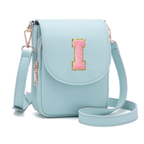 Image of Viverte Crossbody Purse for Teen Girls Small Initial Cell Phone Toddler Purse Leather Triple Compartment Crossbody Bags