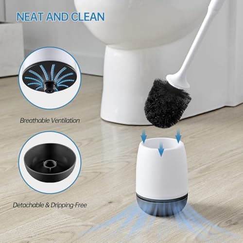 Brosse WC outil de nettoyage profond avec support ventilé mural