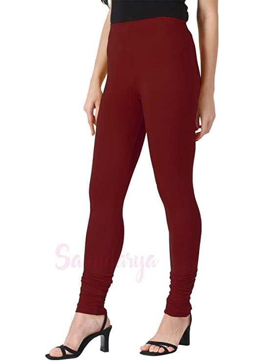 Image of Ultra Soft Cotton Slim fit Solid Color Attractive Casul wear Leggings for Womens - Pack of 2 pcs