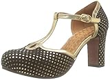  Chie Mihara Damen Ibis Riemchenpumps, Schwarz (Lula Napa Metal Gold Negro), 37 EU