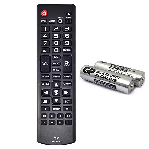 Télécommande de rechange AKB73975711 avec piles alcalines pour TV LG