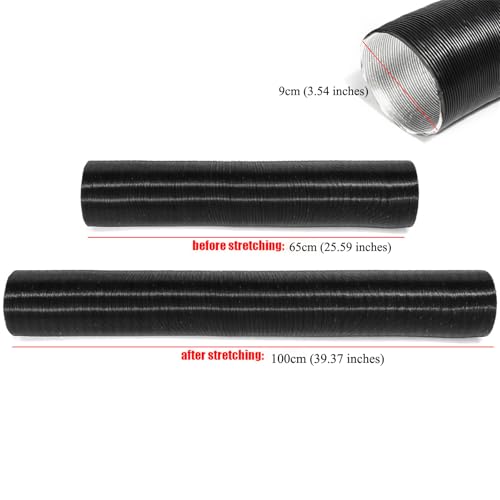 Flexible Heater Duct Pipe 1m Aluminum Foil Air Duct 25mm To 90mm for Car Diesel Heater (90mm)