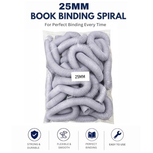 Image of Spiral Binding White Heavy Quality Plastic Spiral Ring /Coil /Loop Manual Ring Binder (25mm)