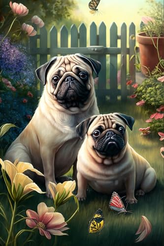 Garden Pug - Rompecabezas de madera de 1000 piezas para adul...