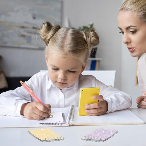 Image of Glenmal 24 Pcs Mini Notepads for Kids Party Favors Mini Tie Dye Note Pads Glitter Colorful Little Pocket Notepads for Girls Gift Classroom Rewards 20 Pages Each (Light Color)