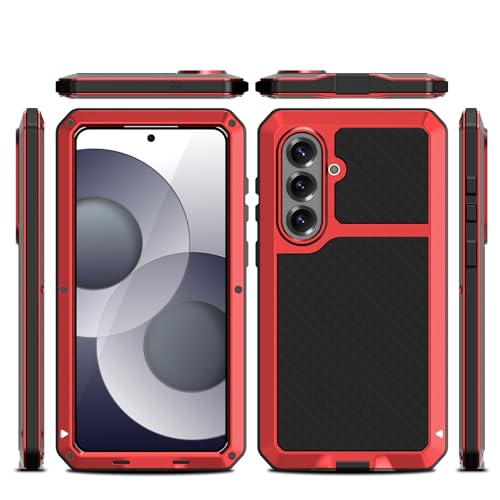 Coque de téléphone en métal rouge Galaxy S26 Plus antichoc blindée