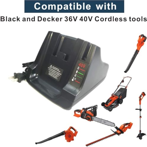 Image of 36v 40V MAX Battery Fast Charger LCS40 LCS36 Replace Black and Decker 36V 40V Lithium Battery Charger to Charge LBXR36 LST540 LBX2040 LCS1240 LBX1540 (no Battery)