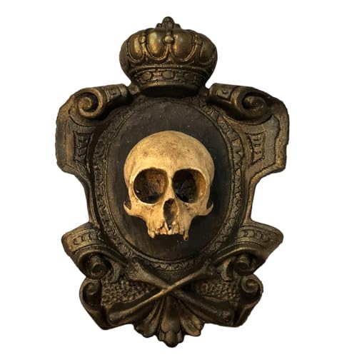 Holdes Decorazione da parete con teschio e scultura da parete di Halloween | Scultura da parete con testa di teschio in resina gotica | Statue decorative, arazzi spaventosi per la